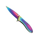 SAMPLE -Chromatic Sleek Quick-Flip Spring Assisted Knife - Rainbow/Black