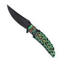 SAMPLE -Grimleaf Rapid-Deploy Assisted Opening Knife - Green Skull