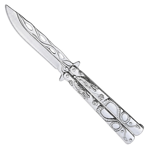 Skyborne Dragon Arc Butterfly Knife - Polished Steel