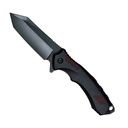 Rogue Line Tactical Flipper Pocket Knife - Black Red Aluminum