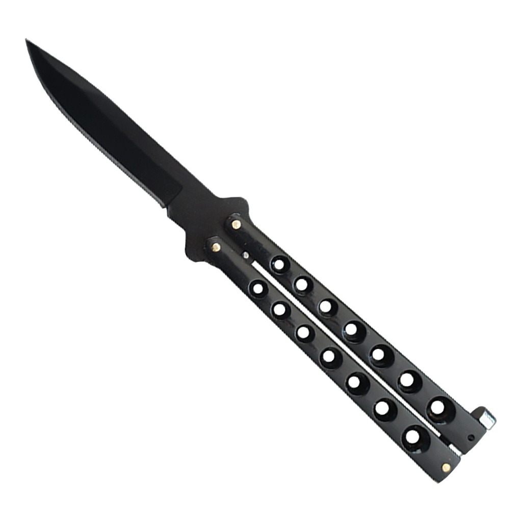 Aero-Frame Stealth-Balanced Balisong - Matte Black Steel