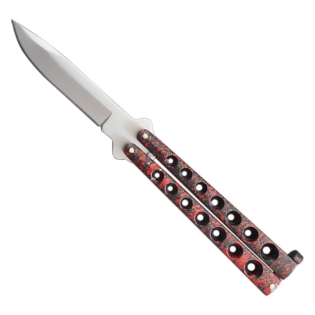 Aero-Vent Velocity Balisong Butterfly Knife - Red Steel