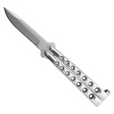 Vent-Skeleton Heavy-Duty Butterfly Knife - Silver Steel