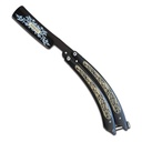 Obsidian Filigree Signature Butterfly Knife - Matte Black