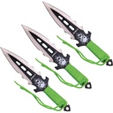 Reaper-Balanced Triple Throwing Knife Set - Green Cord