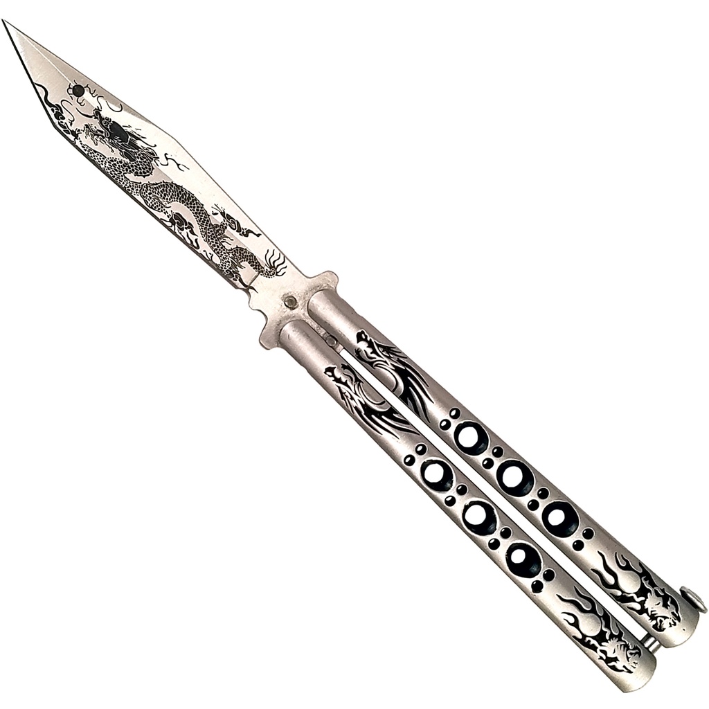 Dragonflow Ember Balisong Butterfly Knife - Matte Steel