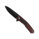 Crimson Edge Quick-Deploy Assisted Opening Knife - Black & Red Aluminum