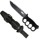 Trench-Guard Impact Tactical Fixed Blade Knife - Matte Black