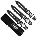 Gravemark Precision Skull Throwing Knife Set - Black & Silver