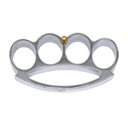 Midnight Empress Discreet Belt-Buckle Brass Knuckles - Black Chrome