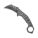 Azure Glide Ring-Control Assisted Karambit Knife - Stonewash Blue
