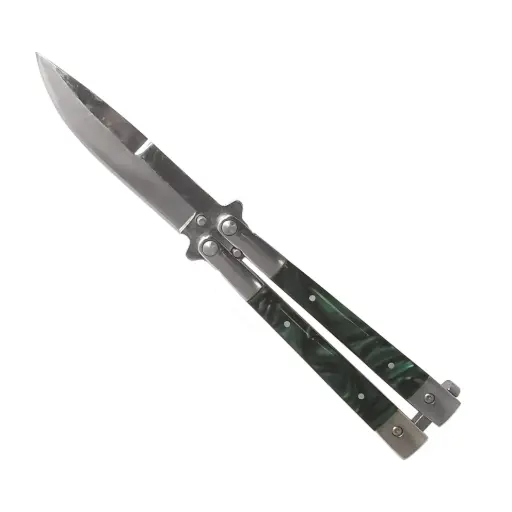 Pearl Mirror Balance Butterfly Knife - Mirror Polish