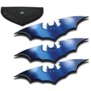 Nightwing Arc Triple Bat Throwing Knives - Electric Blue
