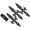 Black Warrior Flame Precision Throwing Knife Set - Matte Black