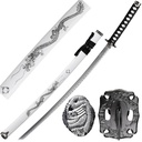White Dragon Honor Samurai Sword - Black-and-White