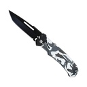 Tanto Blade Automatic Knife with Winter Camo Handle