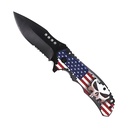 USA Flag with Punisher Assisted Knife