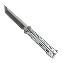 420C Butterfly Knife - Tanto Point - Silver