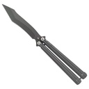 All Gray Recurve Tanto Blade Butterfly Knife