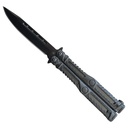Black Aluminum Handle Butterfly Knife with Black Blade