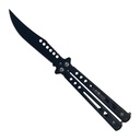Skeletonized Frame Black Butterfly Knife with Upswept Blade