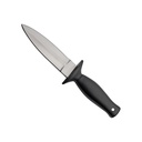 StealthMaster 6.75" Metal Handle Boot Knife with Lanyard Hole and Leather Sheath